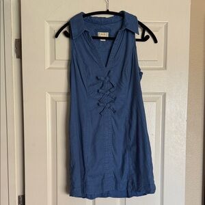 Maeve Collared Halter Linen Mini Dress